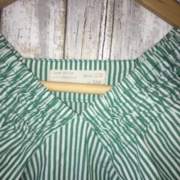 Zara Girls Green Striped Blouse - Picture 5 of 5